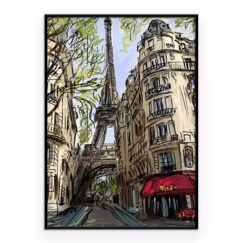 Poster Street in paris - Illustration
