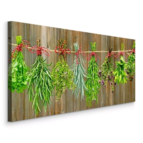 Bild Naturkräuter auf rustikalen Brettern