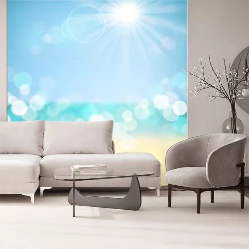 Sticker Tropischer Strandhintergrund der Sommerferien