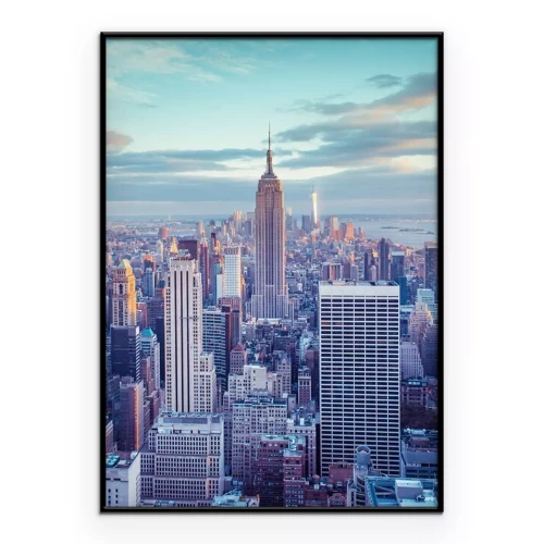 Poster Skyline von New York unter Pastellabendhimmel