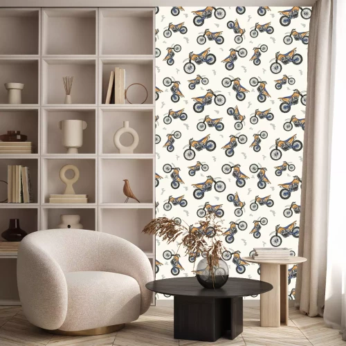 Tapete Nahtlose Textur mit der modernen Motorrad