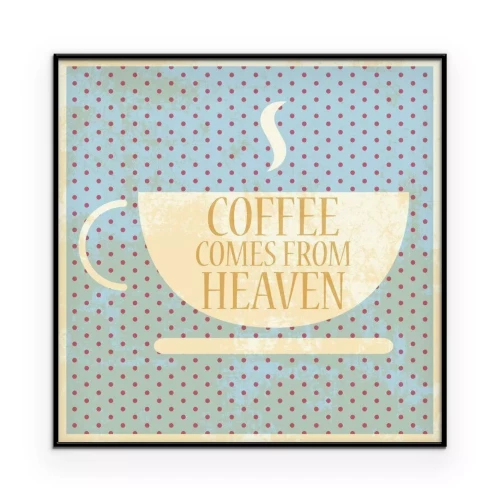 Poster Retro-Illustration einer Tasse heißem Kaffee
