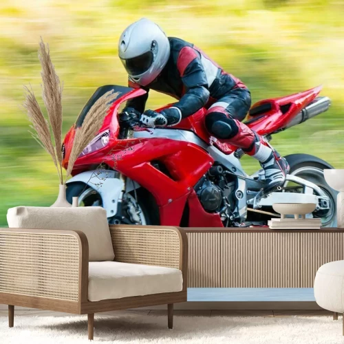Sticker Motorradfahrer auf einem Motorrad