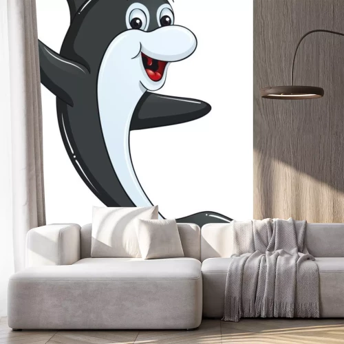 Sticker Lachender winkender Delfin