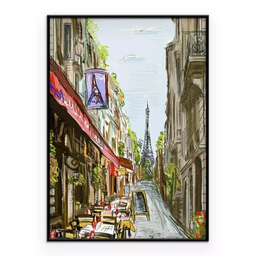 Poster Straße in Paris - Illustration