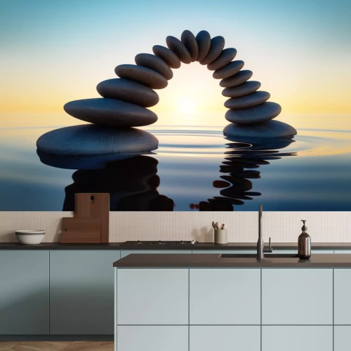 Sticker Steinbrücke im Meer