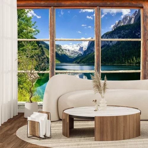 Fototapete Fenstermotiv mit einem see