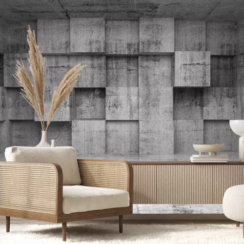 Sticker 3d Wand aus Betonwürfeln