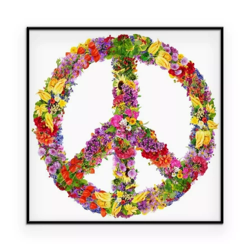 Poster Ein Friedenszeichen aus Wildblumen