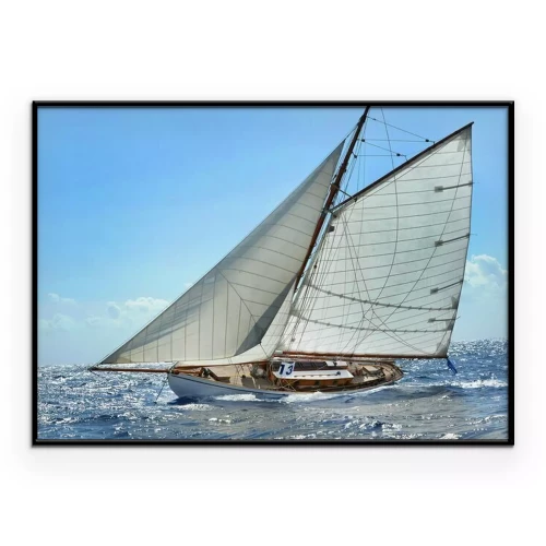 Poster Schwimmendes Segelboot auf See