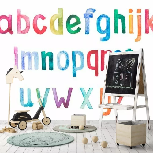 Sticker Bunte Aquarell Aquarell handgeschriebenen Schrifttyp Hand zeichnen