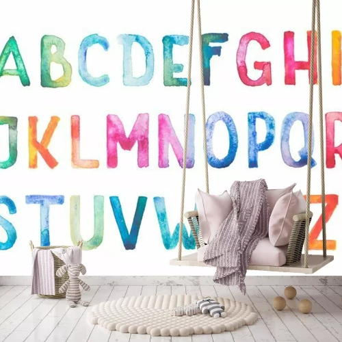 Sticker Bunte Aquarell Aquarell handgeschriebenen Schrifttyp Hand zeichnen