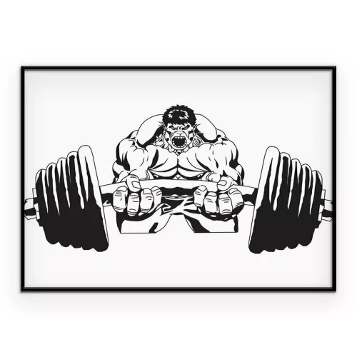 Poster Grafik eines Bodybuilders beim Heben einer Langhantel