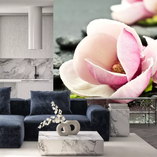 Sticker Magnolia z kamieniami tun spa