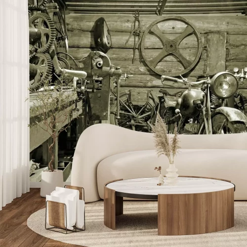 Fototapete Garage mit einspurigem Fahrzeug