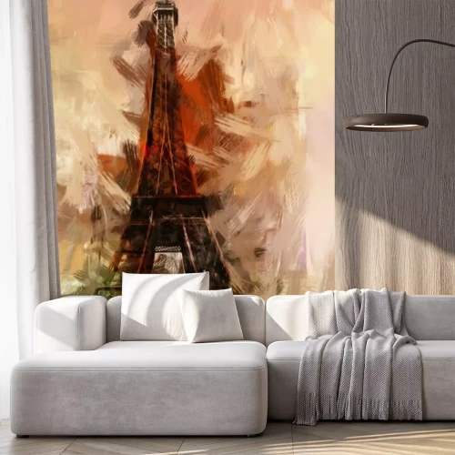 Fototapete Der Eiffelturm von unten in einer künstlerischen Aufnahme