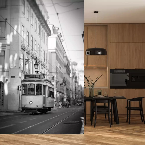 Sticker Straßenbahn in Lissabon, retro