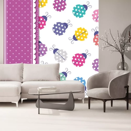 Sticker Marienkäfer und Polka-Punkt-Grußkarte