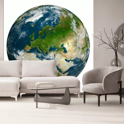 Sticker Planeten Erde mit Wolken. Europa, Teil von Afrika und Asien.