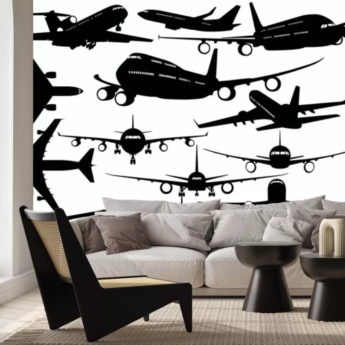 Sticker Silhouetten von Passagierflugzeug - Konturen von Flugzeugen