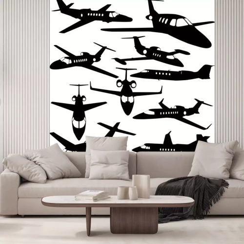 Sticker Silhouetten von Privat-Jet - Konturen von Flugzeugen