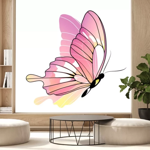 Sticker Wunderschöner rosa Schmetterling