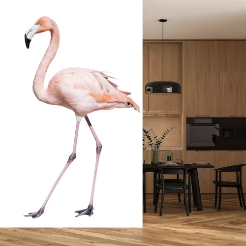 Sticker Rosa Vogel auf weißem Hintergrund