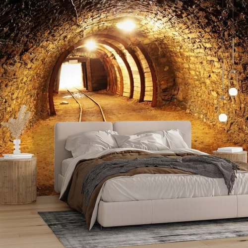 Fototapete Unterirdischer Gang in einer Mine