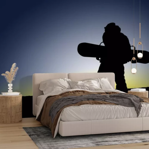 Sticker Snowboard Sonnenuntergang