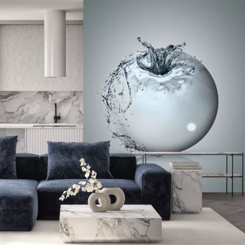 Sticker Abstrakte Illustration mit einer Tomate aus Wasser