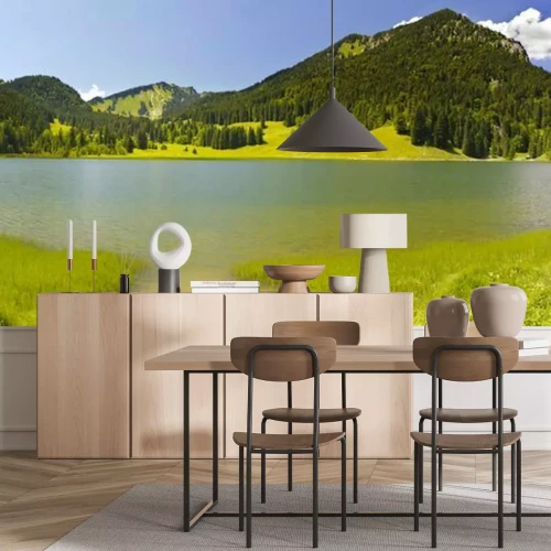 Fototapete Panorama der grünen Berge