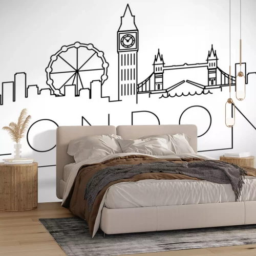 Sticker City of London Minimal Skyline Design