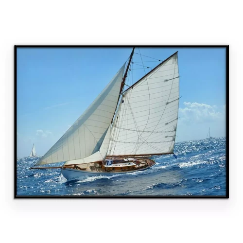 Poster Eine Segelyacht segelt auf einem ruhigen Meer