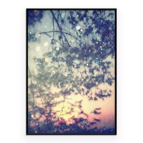 Poster Baumzweige erzeugen Spiegelungen auf der Wasseroberfläche