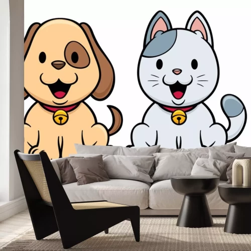 Sticker Katzen und Hunde fröhliche Grafik für Kinder