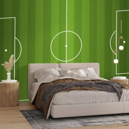 Fototapete Zeichnung des Fußballplatzes aus Vogelperspektive