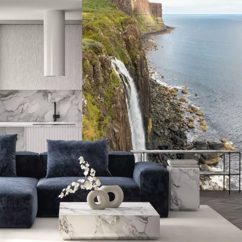 Fototapete Wasserfall und Ozean
