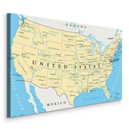 Bild Politische Karte der Vereinigten Staaten in englischer Sprache