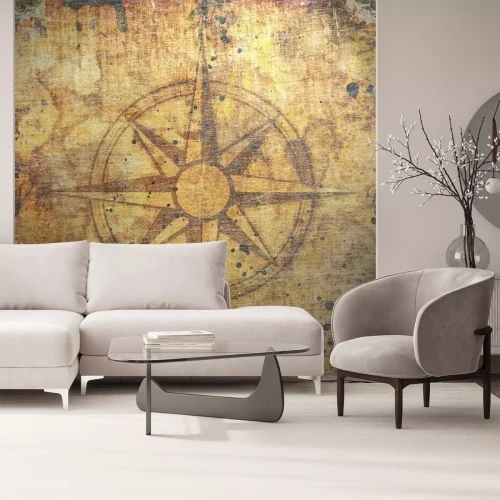 Fototapete Kompass und alte Karte