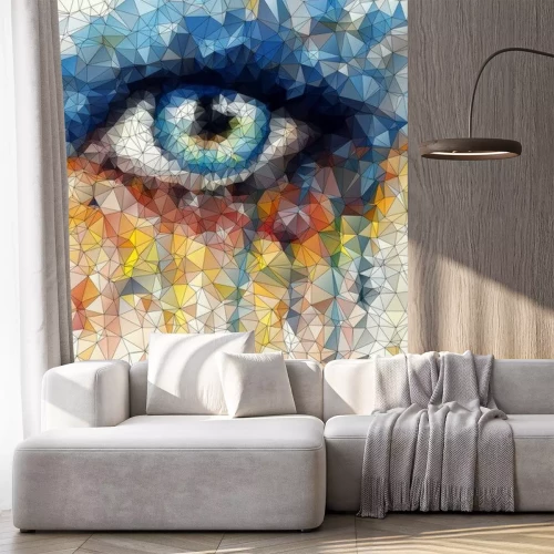 Sticker beautiful eye in geometric styling abstract geometric background