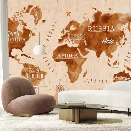 Sticker Weltkarte Karte Retro