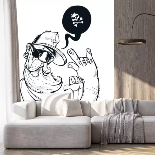 Sticker Hipster auf Graffiti