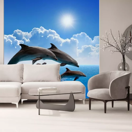 Sticker Das Springen von Delfinen