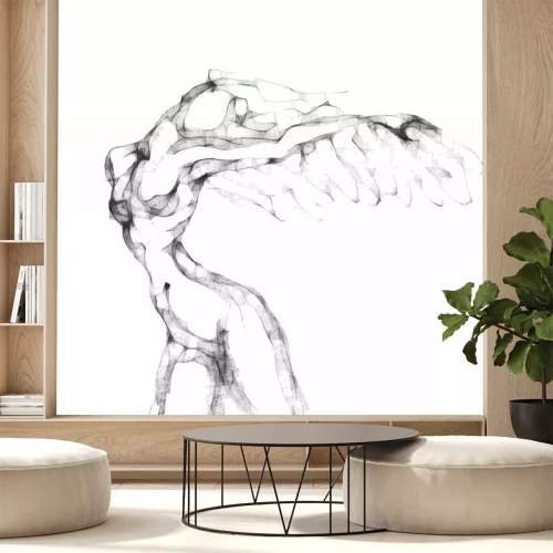 Fototapete Abstrakte Skizze einer Frau mit Flügeln