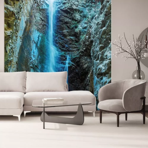 Fototapete Wasserfall in der Höhle