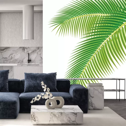 Sticker Blätter der Palme auf weißem Hintergrund. Vektor-Illustration.