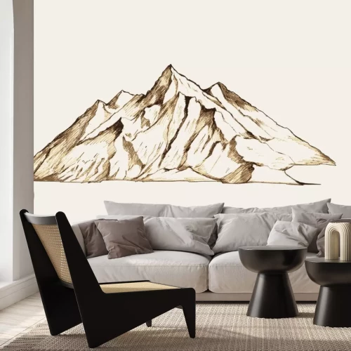 Sticker Sketch Illustration eines Berg