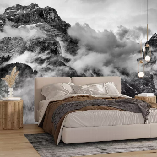 Sticker Dolimiten-Felsgipfel in den Wolken