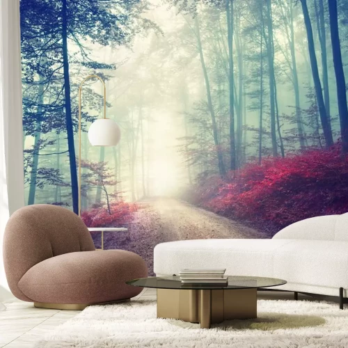 Fototapete Vintages magisches Waldweg