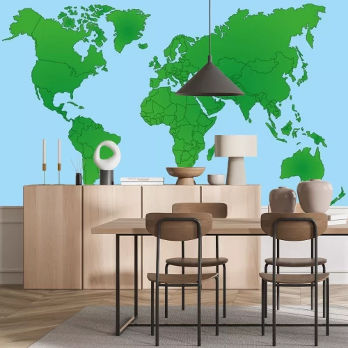 Sticker Weltkarte in Grün